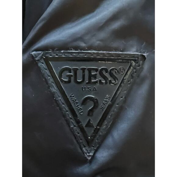 GUESS BLACK DOWN QUILTED PUFFER JACKET COAT SIZE M / MEDIUM - Picture 5 of 7